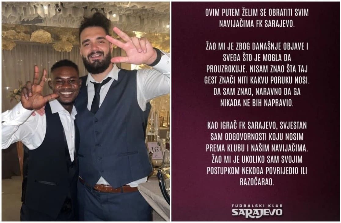Francis Kyeremeh dizao tri prsta, a potom se izvinio navijačima FK Sarajevo