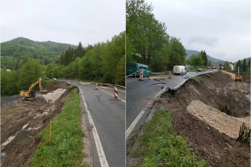 Klizište na putu Tuzla - Kladanj