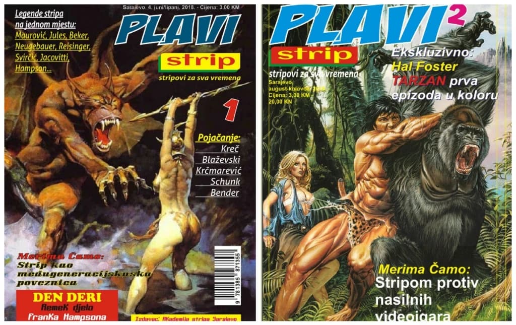 Naslovnice dva broja "Plavog stripa"