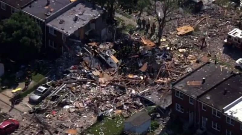 Baltimore: Kuće sravnjene sa zemljom nakon velike eksplozije