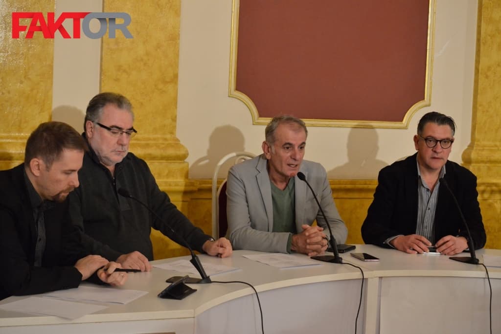 Press konferencija Narodno pozorište, Izudin Bajrović, Lipanović ivo, Golovka goran