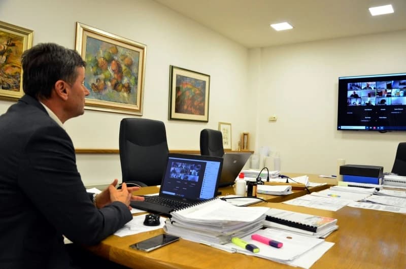 Fadil Novalić na online sastanku s kantonalnim premijerima