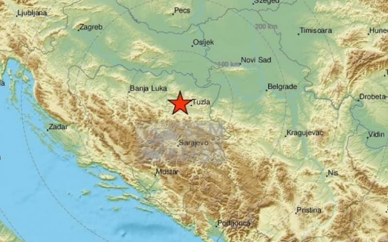 Zemljotres jačine 3,6 stepeni registrovan u blizini Tuzle