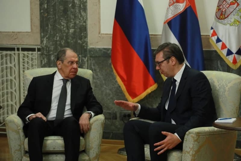 Detalj sa sastanka Lavrova i Vučića