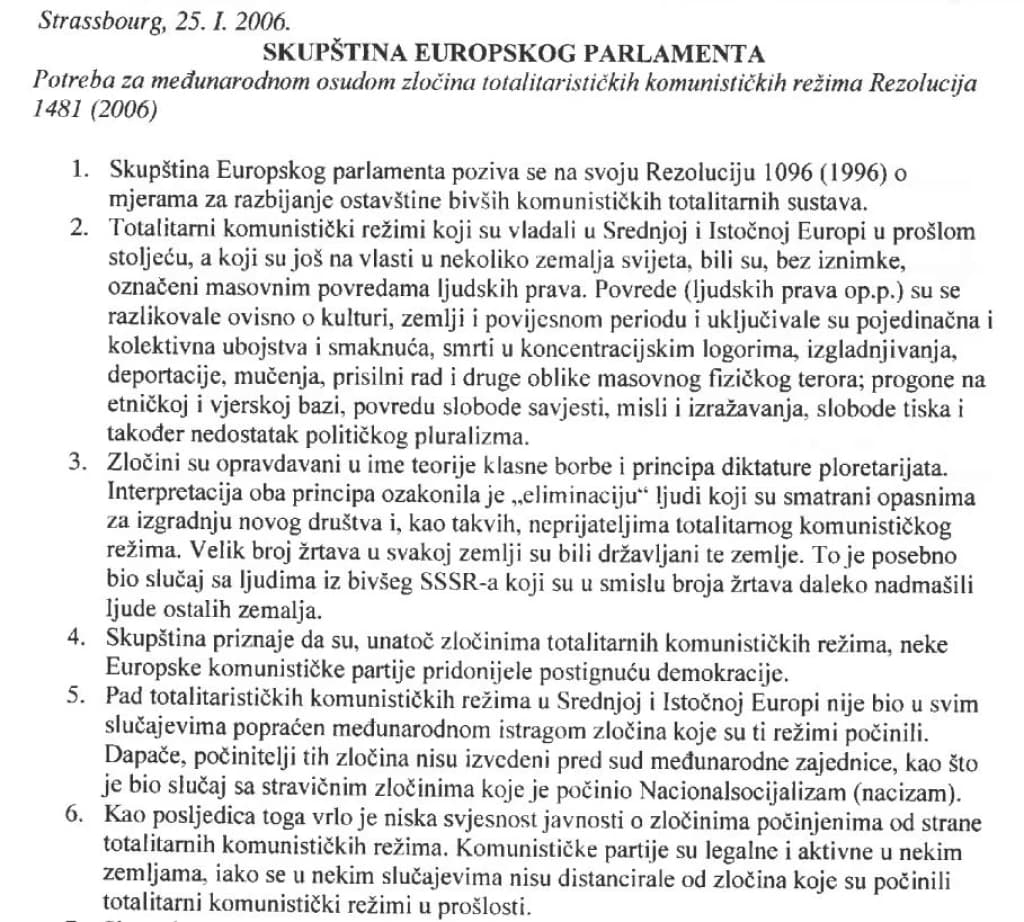 HDZ se poziva na evropske rezolucije kod promjene naziva "komunističkih" ulica: Evo šta u njima piše