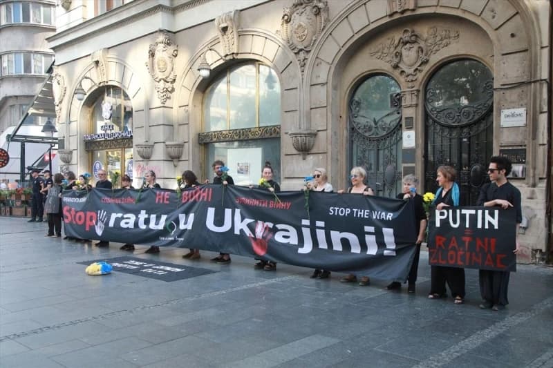 Antiratni protest u Beogradu