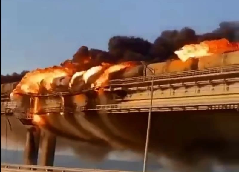 Krimski most, požar