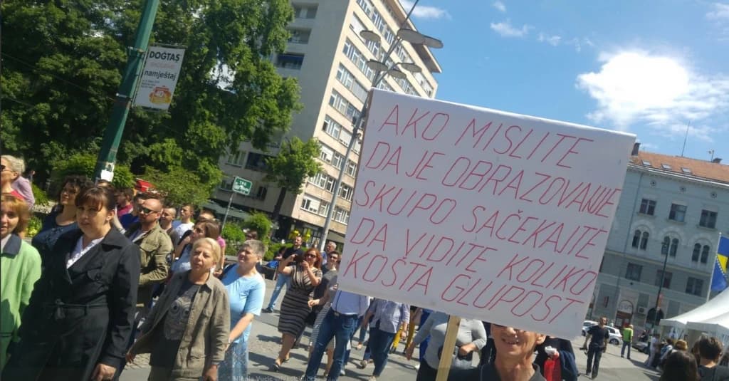 Protest prosvjetnih radnika Kantona Sarajevo