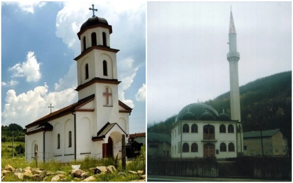 Crkva u Konjević Polju i džamija u Bradini