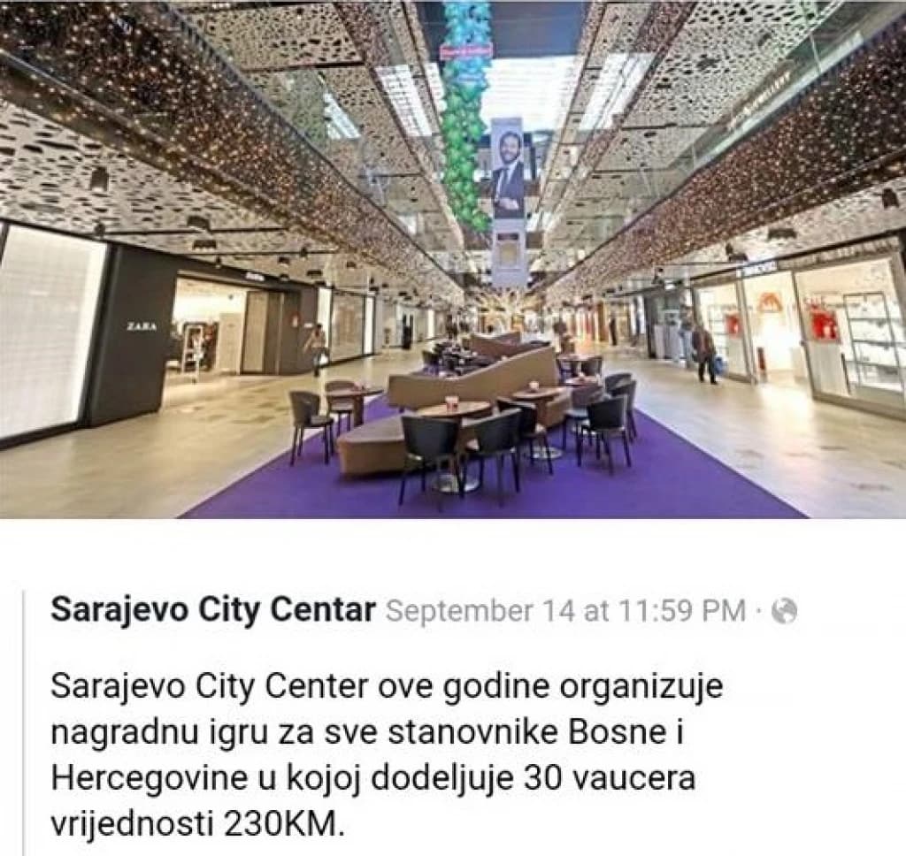 Nagradna igra Sarajevo City Centra